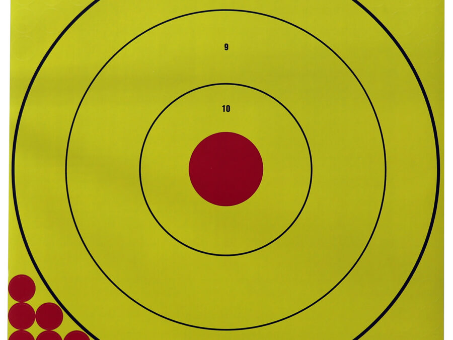 Birchwood Casey LRBET5PK Shoot-N-C Reactive Target Self-Adhesive Paper Red/Yellow 17.75" Bullseye 5 Pack