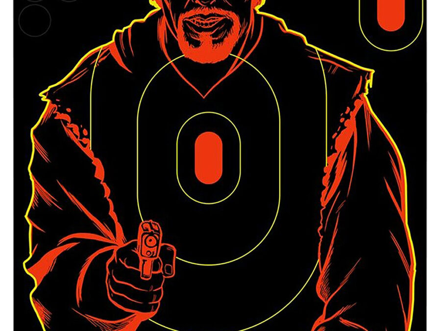 Birchwood Casey 34643 Shoot-N-C Reactive Target Self-Adhesive Paper Black/Red 12"x18" Bad Guy Silhouette 100 Pack
