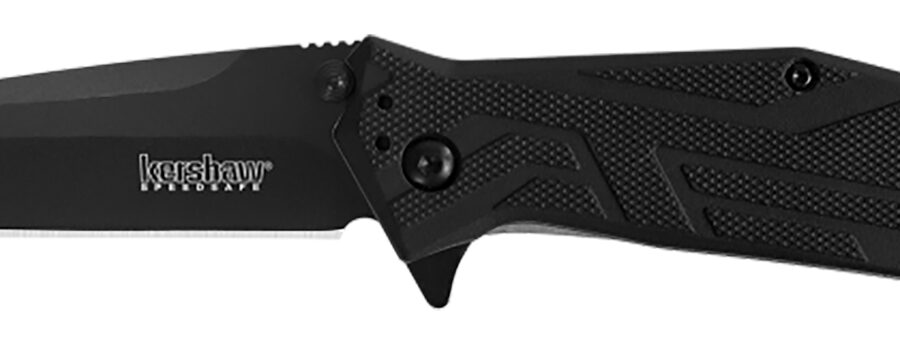 Kershaw 1990 Brawler  3" Folding Tanto Plain Black Oxide 8Cr13MoV SS Blade Black Glass-Filled Nylon Handle Includes Pocket Clip
