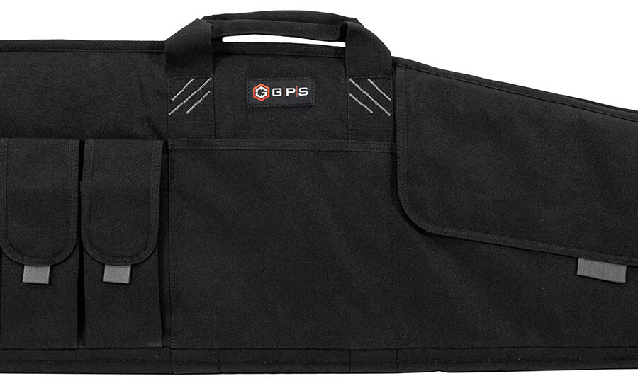 GPS Bags SRC42 Single Rifle Case Black 600D Polyester w/ Mag Pouch Lockable Zippers & Fleece-Lining