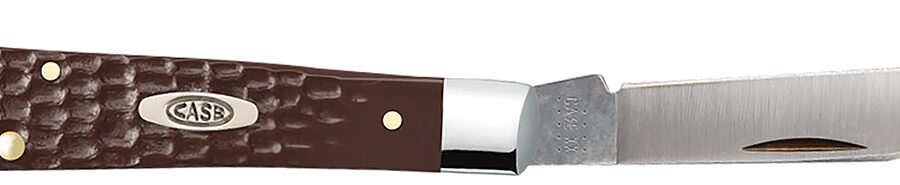 Case 00135 Trapper Slimline 3.25" Folding Clip Point Plain Mirror Polished Tru-Sharp SS Blade, Brown Jigged Synthetic Handle