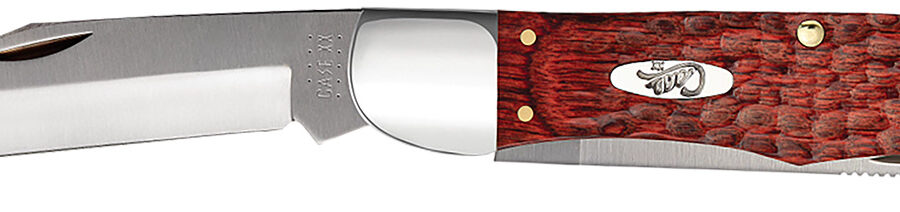 Case 00189 Hunter  4.10" Folding Clip/Skinner Plain As-Ground Tru-Sharp SS Blade/Jigged Rosewood Handle