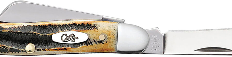 Case 03578 Stockman  Medium 2.57"/1.88"/1.71" Folding Clip/Sheepsfoot/Spey Plain Mirror Polished Tru-Sharp SS Blade/Brown Jigged 6.5 BoneStag Handle