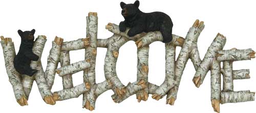 RIVERS EDGE BIRCH BEAR WELCOME - PLAQUE