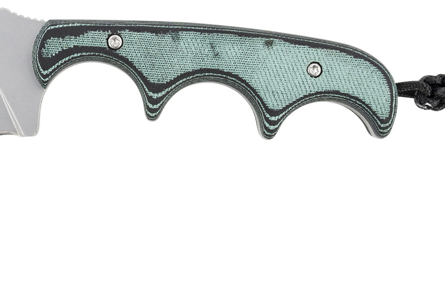 CRKT 2389 Keramin  2.31" Fixed Plain Bead Blasted 5Cr15MoV SS Blade/ Green Contoured Resin Infused Fiber Handle Includes Lanyard/Sheath