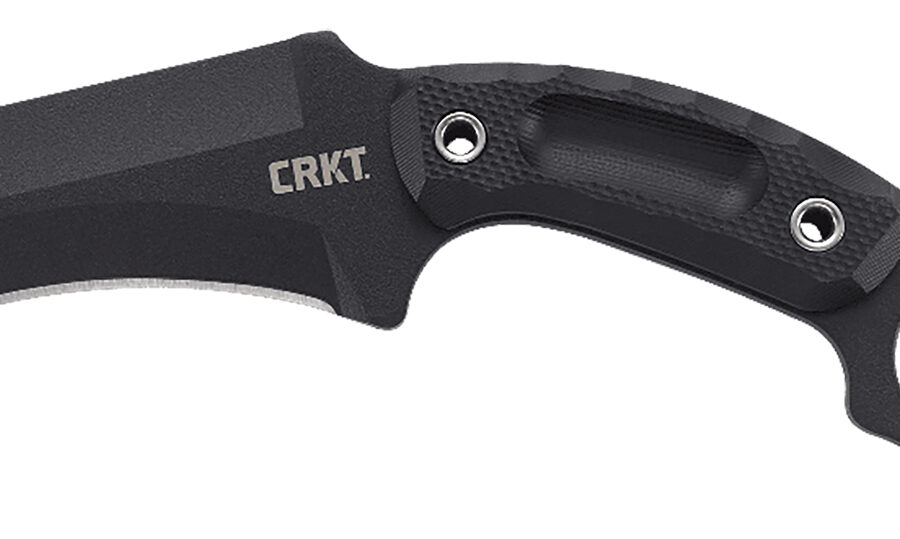 CRKT 2630 DU Hoc  5.10" Fixed Recurve Plain Black Powder Coated SK-5 Steel Blade, Black Textured G10 Handle, Includes Sheath
