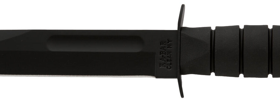 Ka-Bar 1211 Fighting/Utility  7" Fixed Clip Point Plain Black 1095 Cro-Van Blade, Black Kraton G Handle, Includes Sheath