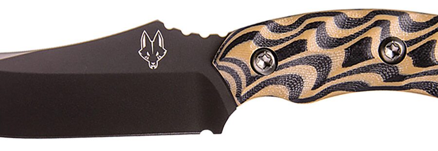 Southern Grind SG0507020601 Jackal  4.75" Fixed Drop Point Plain Black PVD 8670 Steel Blade, 4.50" Black/Tan G10 3D Milled Handle, Includes Sheath
