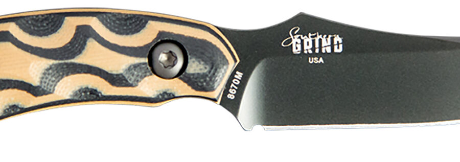 Southern Grind SG0508010601 Jackal Pup 2.80" Fixed Drop Point Plain Black PVD 8670 Steel Blade, 2.95" Black/Tan G10 3D Milled Handle