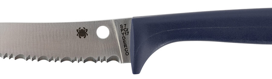 Spyderco K20SPR Counter Puppy  3.48" Fixed Serrated 7Cr17MoV SS Blade Purple Plastic Handle