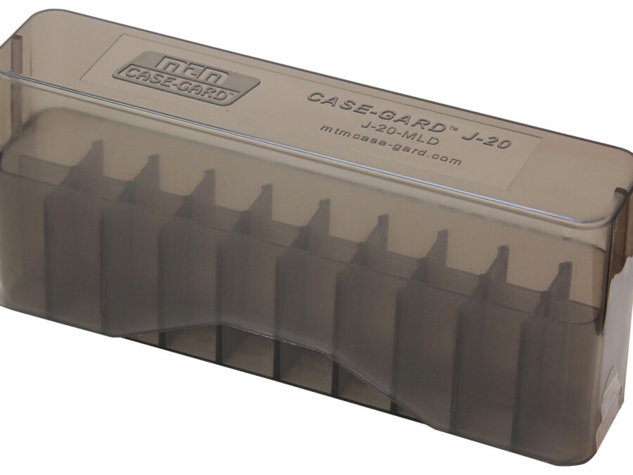 MTM Case-Gard J20MLD41 Slip-Top Ammo Box  30-30 Win/45-70 Gov Clear Smoke Polypropylene 20rd