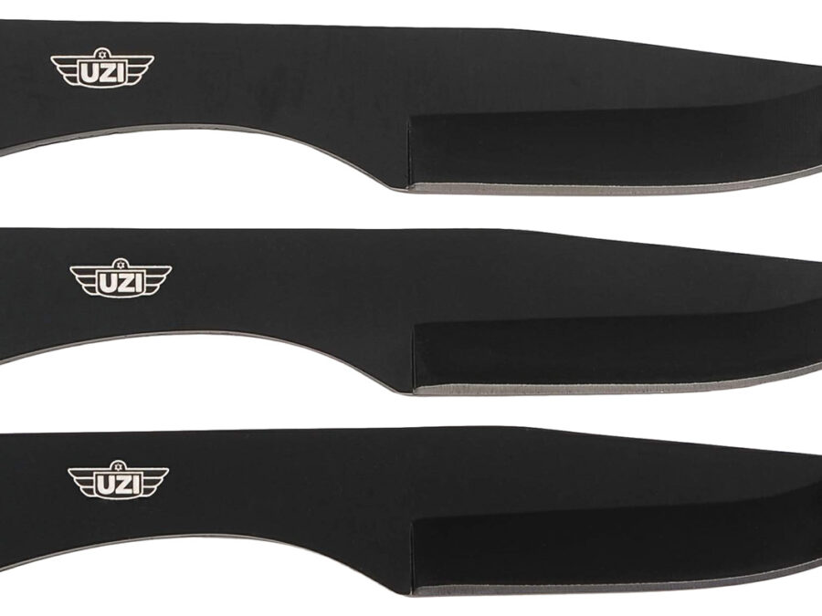 Uzi Accessories UZKTRW004 Throwing Knives IV Three, 8.25" Plain Black Stainless Steel