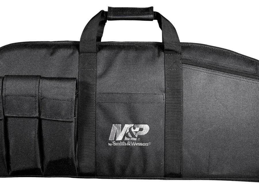 M&P Accessories 110016 Duty Series Large Case 45" Black 5 Exterior Mag Pouches for Rifle/Shotgun
