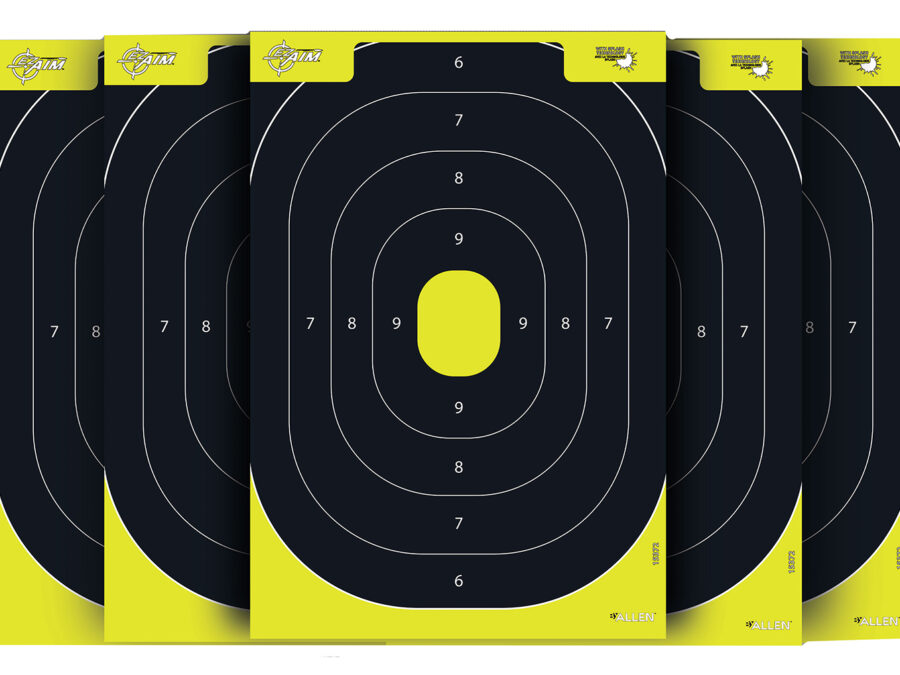 EZ-Aim 1537230 Splash Reactive  IPSC Silhouette Paper Hanging 12.50" W X 18.25" H Chartreuse/Black 30 Per Pkg