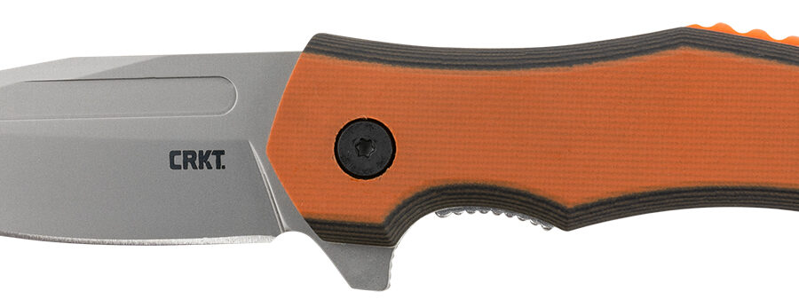 CRKT 2372 Fawkes  2.74" Folding Clip Point Plain Bead Blasted 4116 Stainless Steel Blade/ Black/Orange G10 Handle Includes Pocket Clip