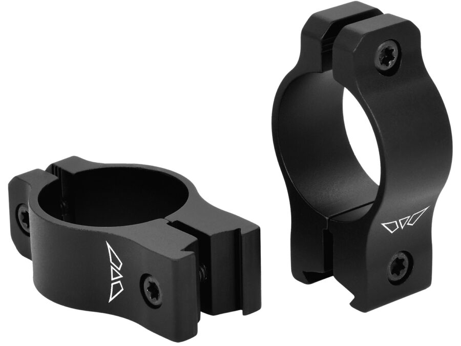 Warne V421M Rimfire Rings Vapor Matte Black Aluminum 1" Tube Medium Rimfire/Vertical Split 3/8" Dovetail 0 MOA