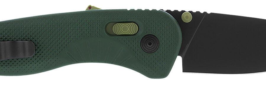 S.O.G SOG11410441 Aegis AT 3.13" Folding Drop Point Plain Black TiNi Cryo D2 Steel Blade/Forest w/Moss Accents GRN Handle