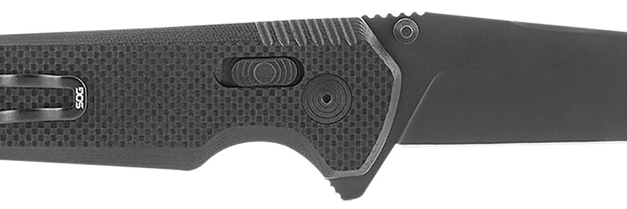 S.O.G SOG-12-57-01 Vision XR  3.36" Folding Tanto Plain Black TiNi CTS XHP Steel Blade Black G10 Handle