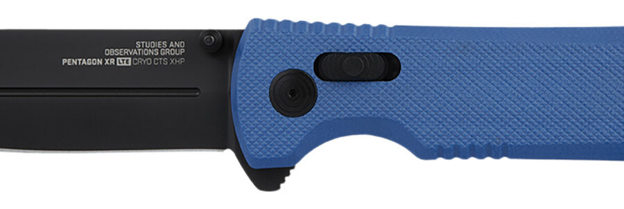S.O.G SOG12610657 Pentagon XR LTE 3.60" Folding Spear Point TiNi Cryo CTS XHP Blade/Blue G10 Handle Includes Belt Clip