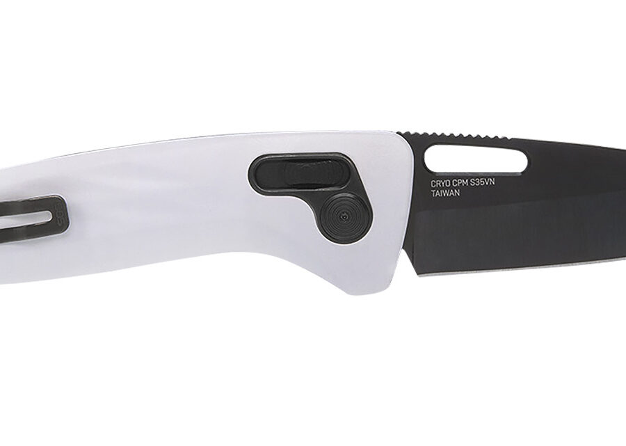 S.O.G SOG12730557 One-Zero XR 3.10" Folding Plain Black Chrome Cryo CPM S35VN Steel Blade/ White Sculpted Aluminum Handle