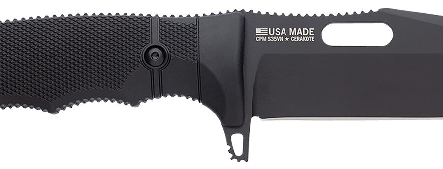 S.O.G SOG17210257 Seal FX 4.30" Fixed Tanto Plain Black Cerakote CPM S35VN SS Blade Black GRN/SS Handle Includes Sheath