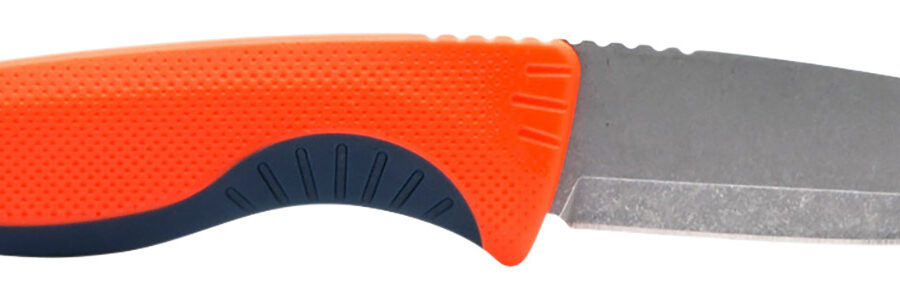 S.O.G SOG17410341 Aegis FX  3.70" Fixed Drop Point Plain Satin 4116 Krupp SS Blade, Recue Red w/Indigo Accents GRN Handle, Includes Sheath