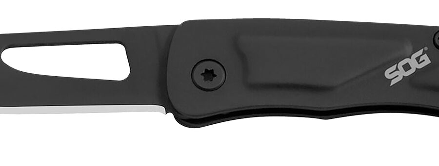 S.O.G SOG-CE1002-C Centi I 1.40" Folding Straight Back Plain Black Hardcased Stainless Steel Blade/Black Stainless Steel Handle