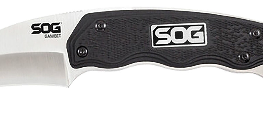S.O.G SOG-GB1001-C Gambit  2.58" Fixed Sheepsfoot Plain Satin Polished 7Cr17MoV SS Blade Black GRN Handle Includes Sheath