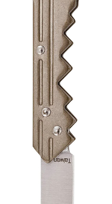 S.O.G SOG-KEY102-C Key  1.50" Folding Plain Drop Point Satin 5Cr13MoV SS Blade/ Brass Stainless Steel Handle