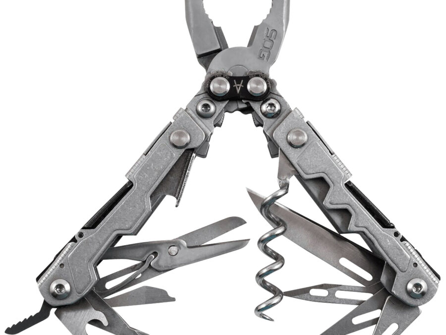 S.O.G SOG-PL1001-C PowerLitre  Stonewashed 5Cr15MoV Stainless Steel 5.10" Long Features 19 Tools