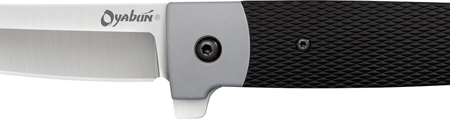 Cold Steel CS-26T Oyabun  3.50" Folding Plain 4034 Stainless Steel Blade/ Griv-Ex Black GRN w/TPR Inlay Handle