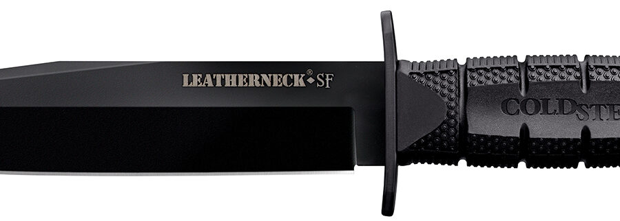 Cold Steel CS39LSFC Leatherneck Semper-Fi 6.75" Fixed Clip Point Plain Black Matte Powder Coat D2 Steel Blade/5" Black Deep Checkered w/Double Quillon Guard Griv-Ex Handle Includes Belt Loop/Sheath