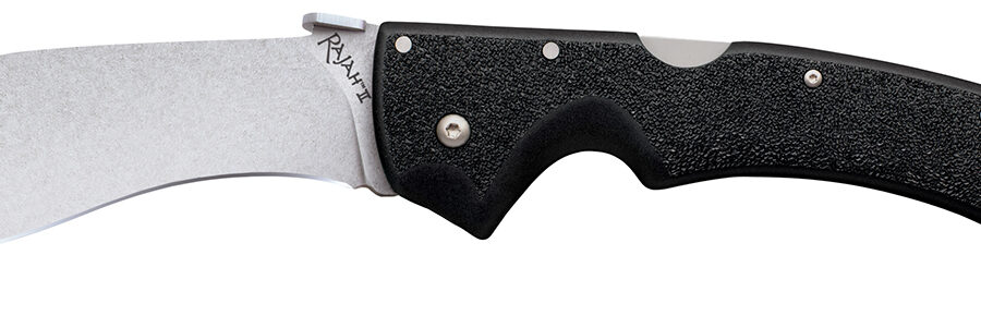 Cold Steel CS-62JL Rajah II 6" Folding Plain Stone Washed Japanese AUS-10A SS Blade/ Black Griv-Ex Handle
