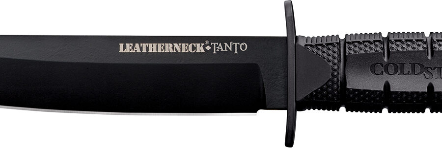 Cold Steel CS-39LSFCT Leatherneck  7" Fixed Plain Tanto Black Matte Powder Coat German D2 Steel Blade/Black Deep Checkered w/double Quillon Guard/ Griv-Ex Handle