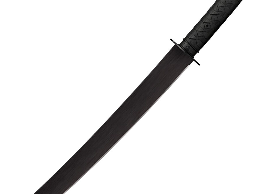 Cold Steel CS97TKLZ Tactical Wakizashi 18" Black Matte Baked-On Anti Rust 1055 Carbon Steel Blade/ Black Polypropylene Handle 25" Long Includes Sheath