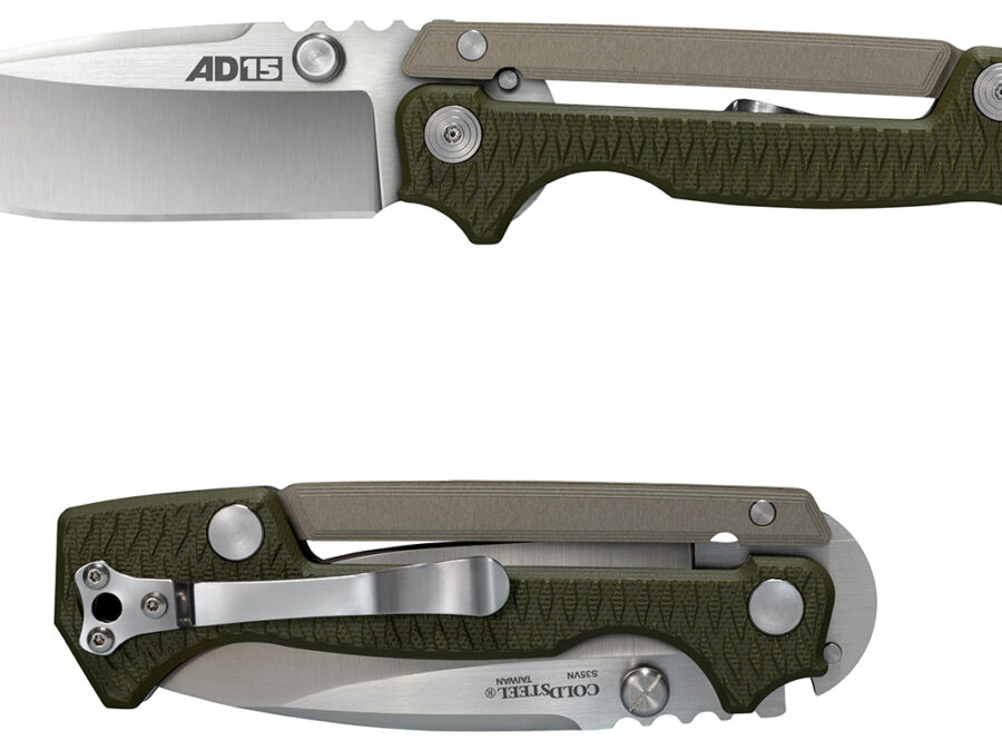 Cold Steel CS58SQ AD-15  3.50" Folding Plain Spear Point S35VN SS Blade/Black Scales Aluminum/G10 Handle