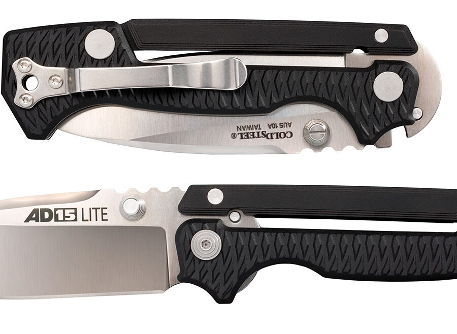 Cold Steel CS58SQL AD-15 Lite 3.50" Folding Plain Japanese AUS-10A SS Blade/ Black Textured Griv-Ex Handle
