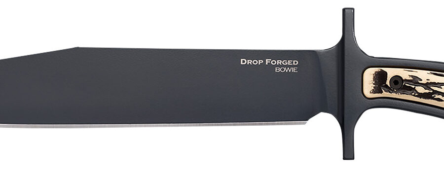 Cold Steel CS-36MK Drop Forged  9.50" Fixed Bowie Plain Black 52100 High Carbon Steel Blade/ Black & Ivory Faux Stag Handle Includes Belt Loop/Sheath