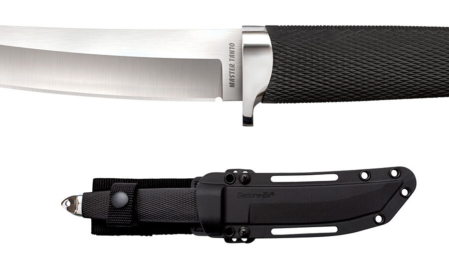 Cold Steel CS-35AB San Mai Master 6" Fixed Tanto Plain Satin VG-10 San Mai Blade/Black Textured/Oval Kray-Ex Handle Includes Sheath
