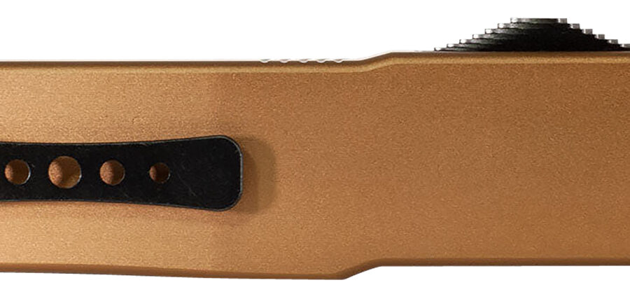 Templar Knife LAAB121 Premium LW  Large 3.50" OTF Dagger Plain Black Oxide Stonewashed Powdered D2 Steel Blade, 5.25" Bronze Anodized Aluminum Handle