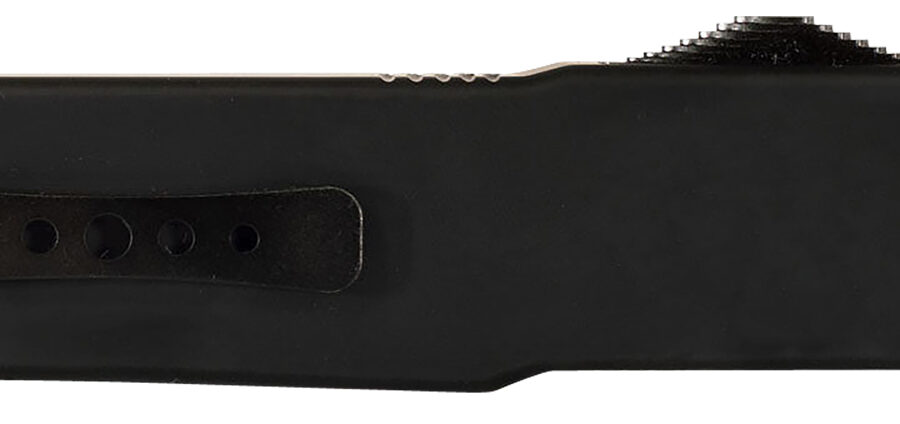 Templar Knife LABR321 Premium LW  Large 3.50" OTF Drop Point Plain Black Oxide Stonewashed D2 Steel Blade, 5.25" Black Aluminum Handle