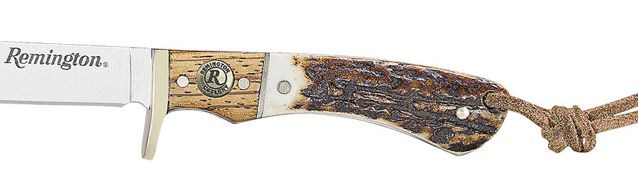 Remington Accessories 15655 Guide Jr. 6.50" Fixed Skinner Stainless Steel Blade, Stag Bone Handle w/Remington Shield, Nickle Silver Bolsters, Includes Sheath