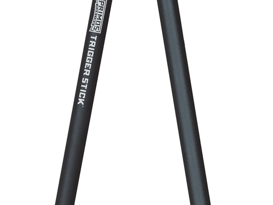 Primos 65826 Trigger Stick  Bipod made of Steel with Black & Gray Finish, QD Swivel Stud Attachment Type & Medium Height (Clam Package)