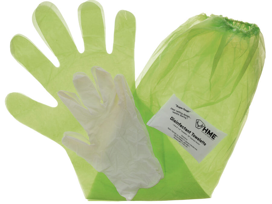 HME GCG Game Cleaning Gloves Lime Green Shoulder Length/Form Fitting