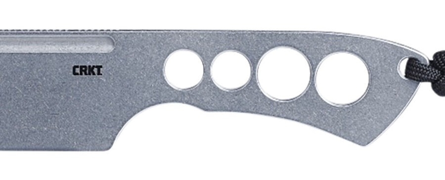 CRKT 2130 Razel Chisel 2" Fixed Plain Stonewashed 8Cr13MoV SS Blade/Silver Skeletonized Stainless Steel Handle Includes Cord Fob/Sheath