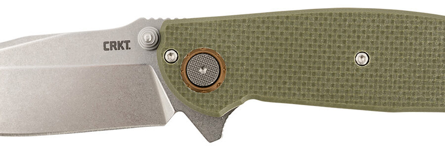 CRKT 2471 Butte  3.36" Folding Plain Stonewashed D2 Steel Blade/OD Green G10 Handle Includes Pocket Clip