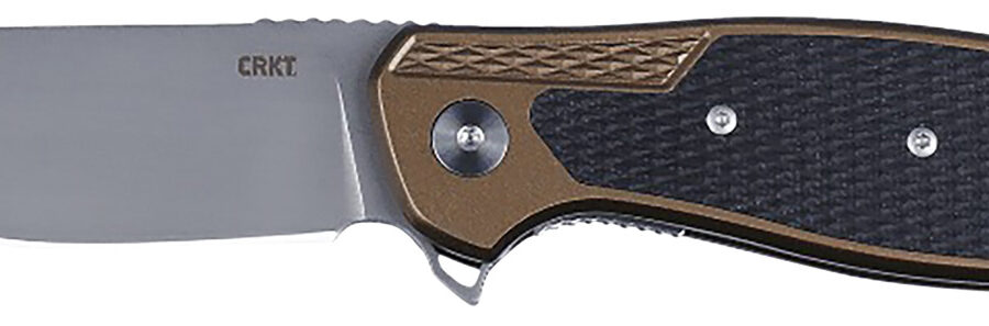 CRKT K360GXP Jake  3.32" Drop Point Plain Bead Blasted 12C27 Sandvik Blade/ Black/Brown Aluminum/G10 Handle Includes Pocket Clip