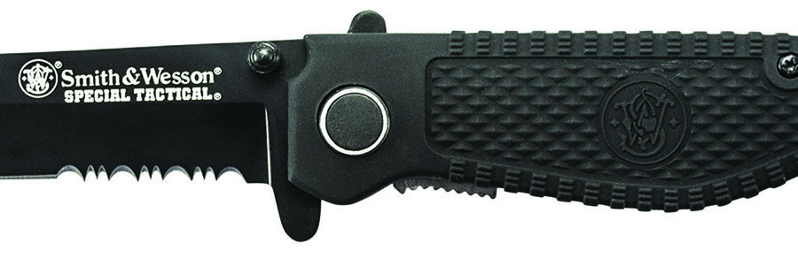 Smith & Wesson Knives CKTACBSCP Special Tactical  3.50" Folding Part Serrated Stainless Steel Blade 4.60" Black