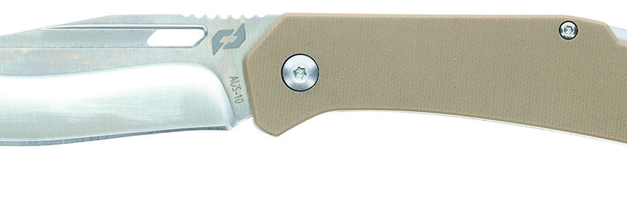 Schrade 1159301 Slingshot Lockback Folder 4" Recurve Clip Point/Satin AUS-10 Blade 5" G10 Handle