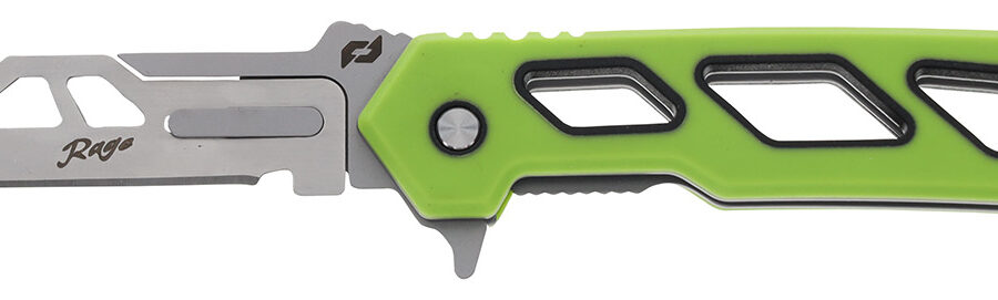 Schrade 1197646 Isolate Enrage 8 3" Scalpel Plain Satin 420A Steel Blade, Green Non-Slip Carbon Fiber Handle, Includes Blade Removal Tool/Case/Sheath/